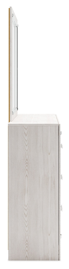 Altyra White King Panel Bed, Dresser, Mirror, Chest and Nightstand (Online Special Price) - Ornate Home
