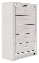 Altyra White King Panel Bed, Dresser, Mirror, Chest and Nightstand (Online Special Price) - Ornate Home