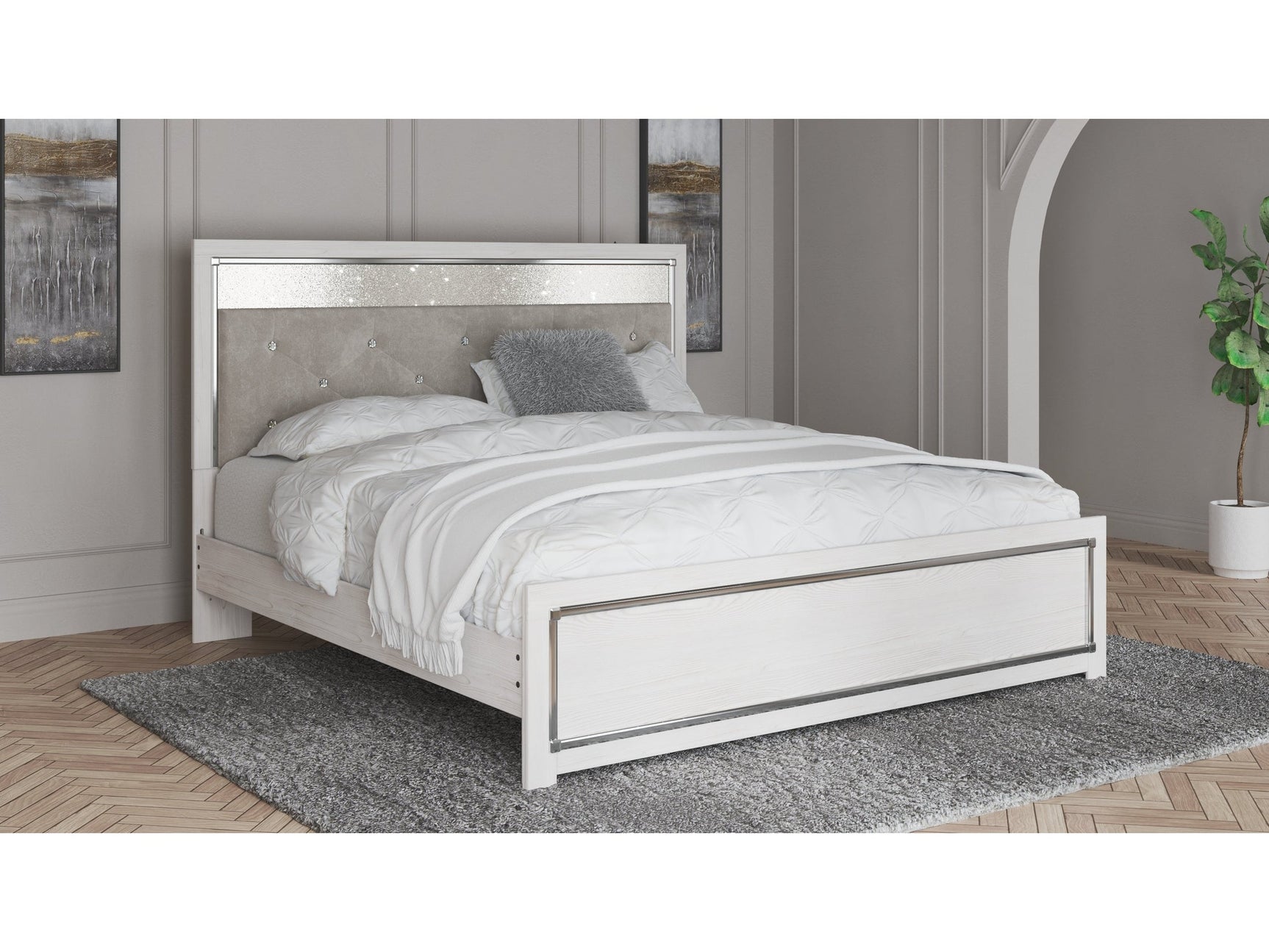 Altyra White King Panel Bed (Online Special Price) - Ornate Home