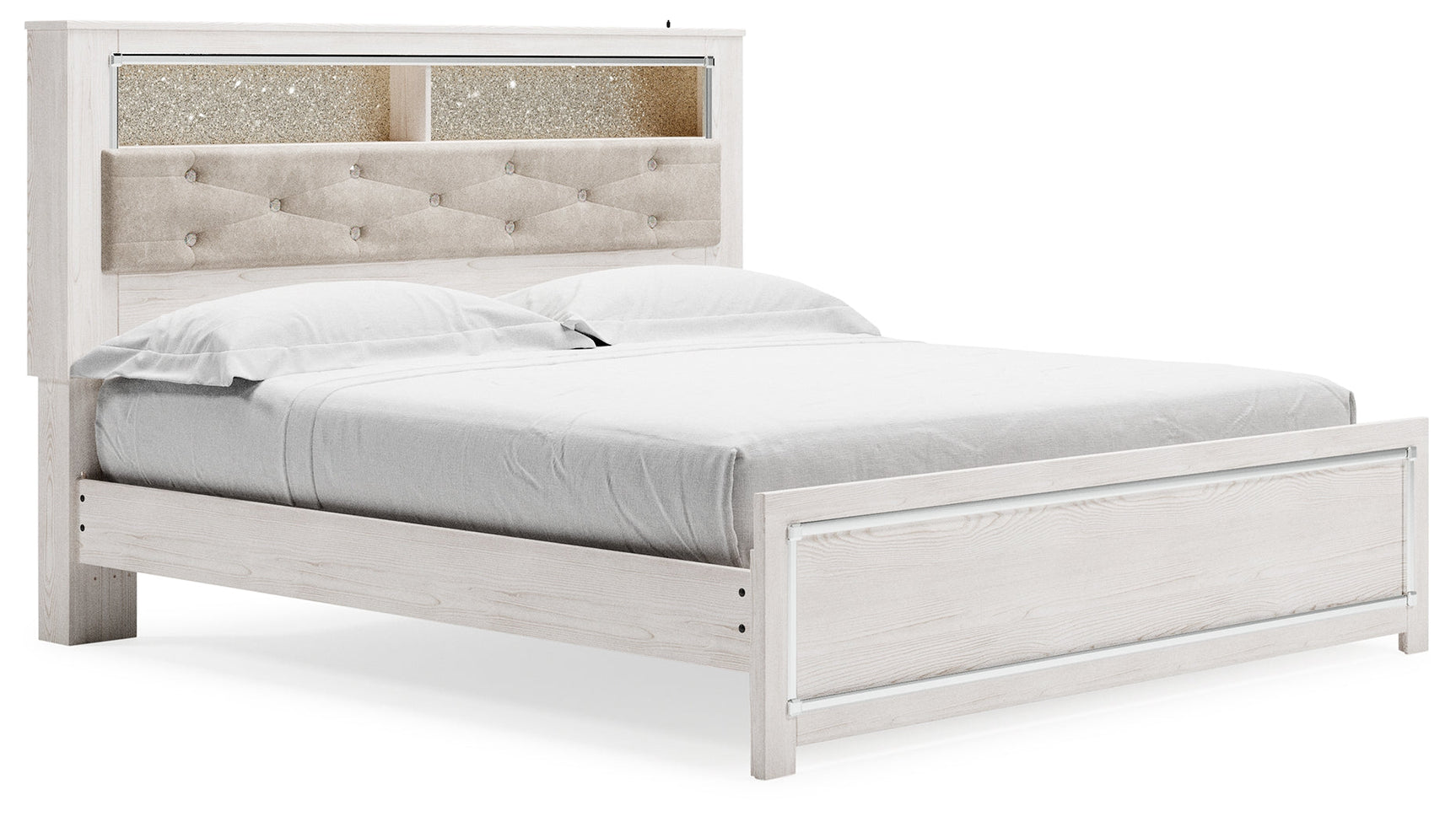 Altyra White King Panel Bookcase Bed (Online Special Price) - Ornate Home