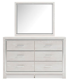 Altyra White King Platform Storage Bed, Dresser, Mirror, Chest and 2 Nightstands - Ornate Home