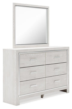 Altyra White King Platform Storage Bed, Dresser, Mirror, Chest and 2 Nightstands - Ornate Home