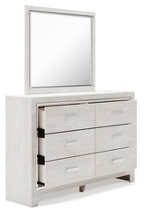 Altyra White King Platform Storage Bed, Dresser, Mirror, Chest and 2 Nightstands - Ornate Home