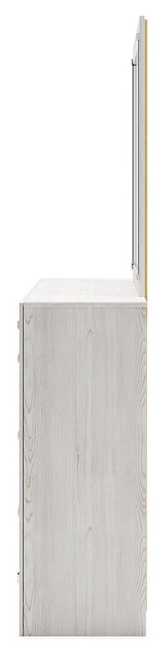 Altyra White King Platform Storage Bed, Dresser, Mirror, Chest and 2 Nightstands - Ornate Home