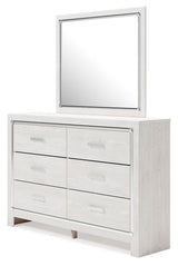 Altyra White King Platform Storage Bed, Dresser, Mirror, Chest and 2 Nightstands - Ornate Home