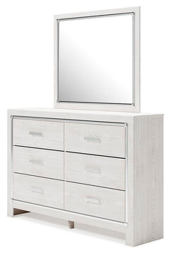 Altyra White King Platform Storage Bed, Dresser, Mirror, Chest and 2 Nightstands - Ornate Home