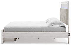 Altyra White King Platform Storage Bed, Dresser, Mirror, Chest and 2 Nightstands - Ornate Home