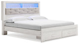 Altyra White King Storage Bed, Dresser, Mirror, Chest and Nightstand (Online Special Price) - Ornate Home