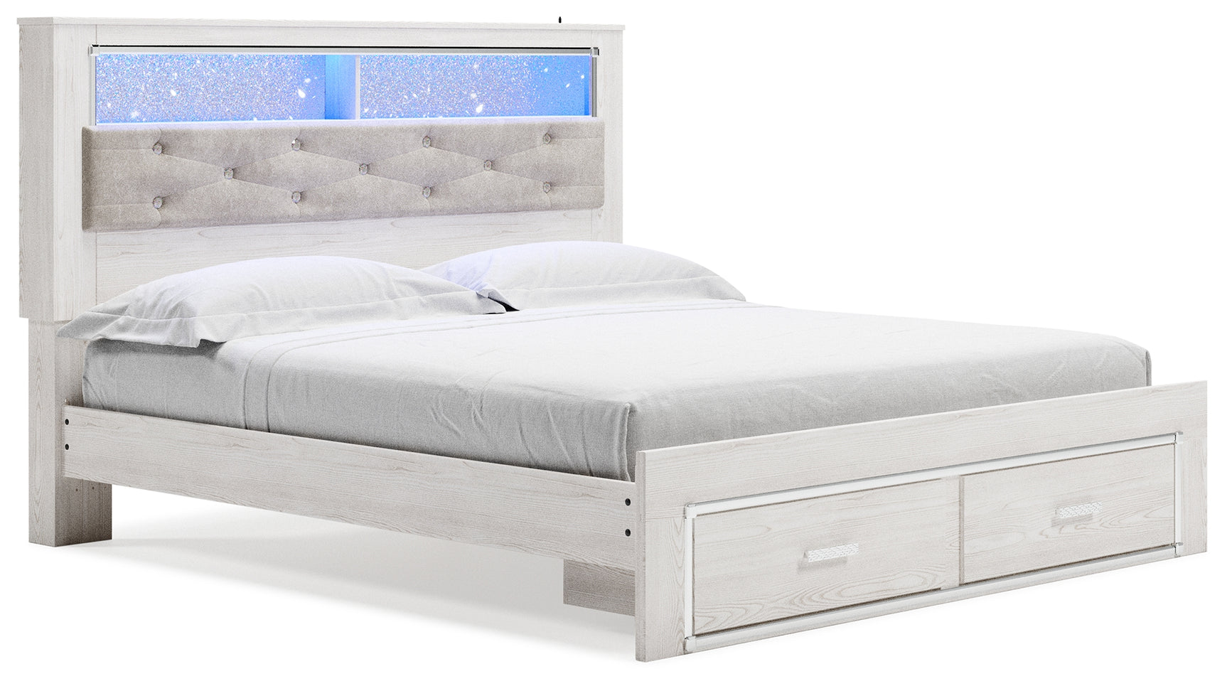 Altyra White King Storage Bed, Dresser, Mirror, Chest and Nightstand (Online Special Price) - Ornate Home