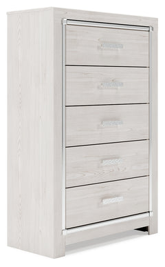 Altyra White King Storage Bed, Dresser, Mirror, Chest and Nightstand - Ornate Home