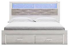 Altyra White King Storage Bed, Dresser, Mirror, Chest and Nightstand - Ornate Home
