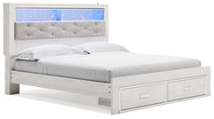 Altyra White King Storage Bed, Dresser, Mirror, Chest and Nightstand - Ornate Home