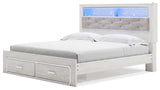 Altyra White King Storage Bed, Dresser, Mirror, Chest and Nightstand - Ornate Home