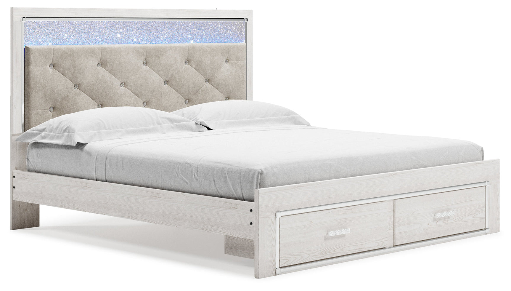 Altyra White King Storage Bedroom Set with Chest and 2 Nightstands (Online Special Price) - Ornate Home