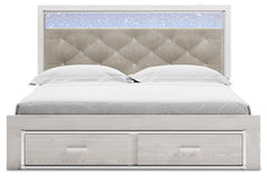 Altyra White King Storage Bedroom Set with Chest and 2 Nightstands - Ornate Home