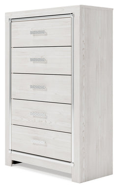 Altyra White King Storage Bedroom Set with Chest and Nightstand - Ornate Home