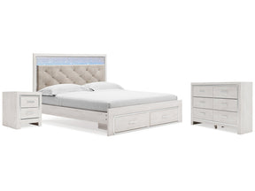 Altyra White King Storage Bedroom Set with Dresser and Nightstand (Online Special Price) - Ornate Home