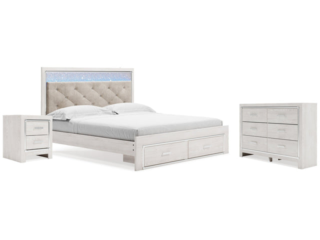 Altyra White King Storage Bedroom Set with Dresser and Nightstand (Online Special Price) - Ornate Home