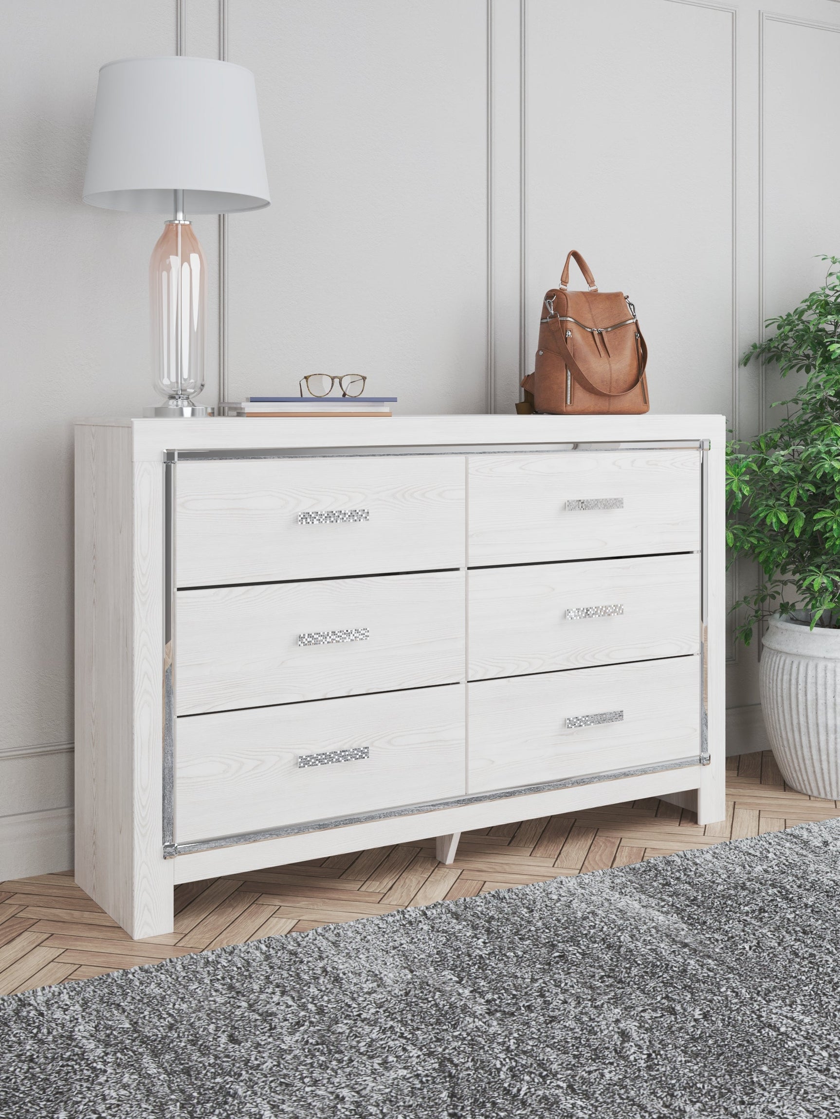 Altyra White King Storage Bedroom Set with Dresser and Nightstand (Online Special Price) - Ornate Home