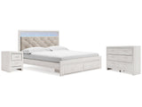 Altyra White King Storage Bedroom Set with Dresser and Nightstand - Ornate Home