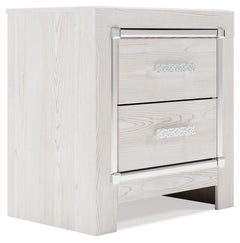 Altyra White King Storage Panel Bed and Nightstand - Ornate Home