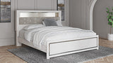 Altyra White King Upholstered Panel Bookcase Headboard (Online Special Price) - Ornate Home