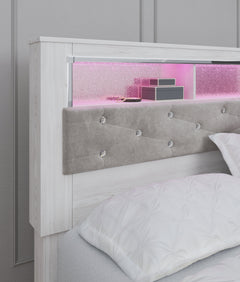 Altyra White King Upholstered Panel Bookcase Headboard - Ornate Home