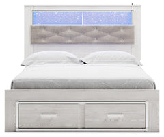 Altyra White Queen Bookcase Storage Bed, Chest and 2 Nightstands - Ornate Home