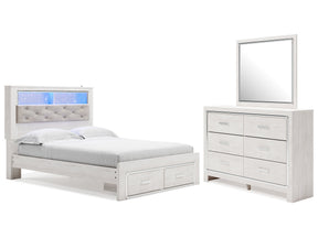 Altyra White Queen Bookcase Storage Bed, Dresser and Mirror (Online Special Price) - Ornate Home