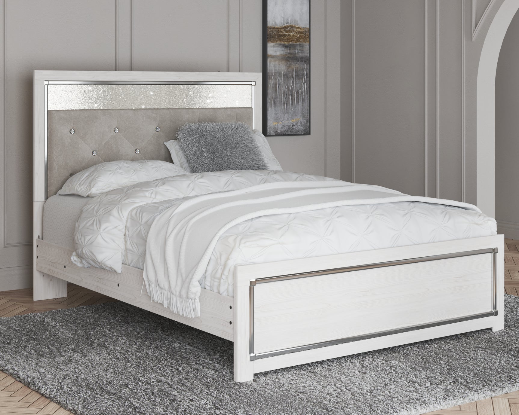 Altyra White Queen Panel Bed - Ornate Home