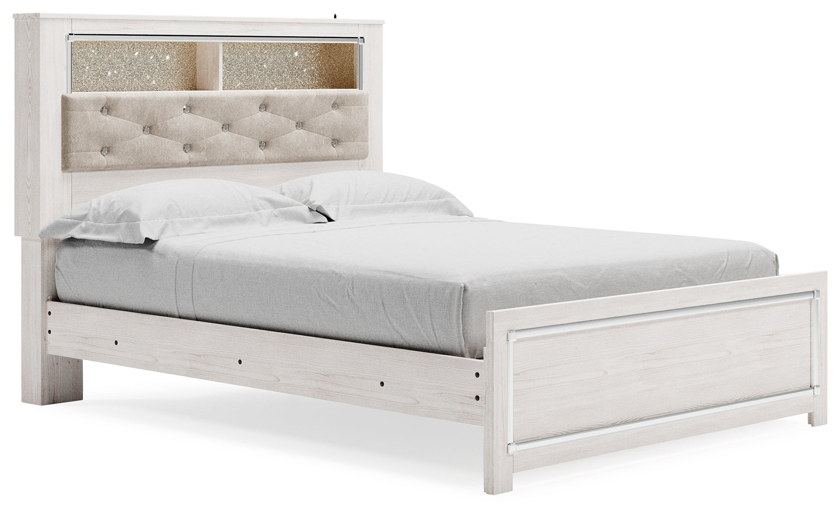 Altyra White Queen Panel Bookcase Bed - Ornate Home