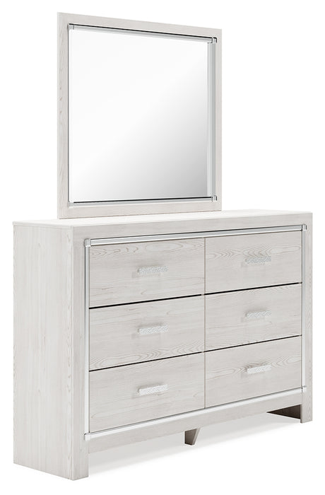 Altyra White Queen Panel Storage Bed, Dresser, Mirror and 2 Nightstands - Ornate Home