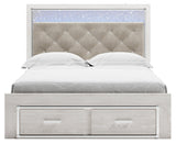 Altyra White Queen Panel Storage Bedroom Set with Dresser, Mirror and Chest - Ornate Home