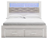 Altyra White Queen Panel Storage Bedroom Set with Dresser, Mirror and Nightstand - Ornate Home