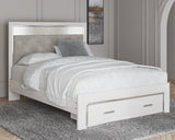 Altyra White Queen Panel Storage Bedroom Set with Mirrored Dresser and Nightstand (Online Special Price) - Ornate Home