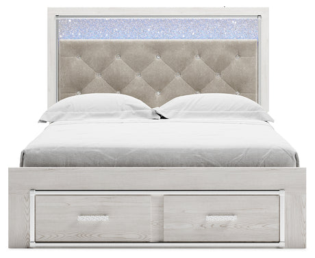 Altyra White Queen Storage Bedroom Set with Dresser Mirror, Chest and 2 Nightstands - Ornate Home