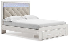 Altyra White Queen Storage Bedroom Set with Dresser Mirror, Chest and 2 Nightstands - Ornate Home