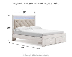 Altyra White Queen Storage Bedroom Set with Dresser Mirror, Chest and 2 Nightstands - Ornate Home