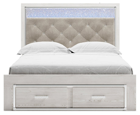 Altyra White Queen Storage Bedroom Set with Dresser, Mirror, Chest and Nightstand - Ornate Home