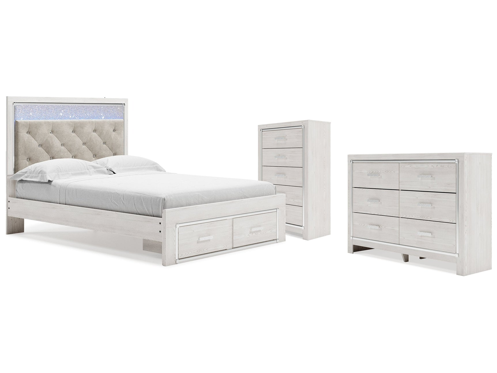 Altyra White Queen Storage Bedroom Set with Dresser and Chest - Ornate Home