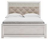 Altyra White Queen Upholstered Panel Bed, Dresser and Mirror (Online Special Price) - Ornate Home