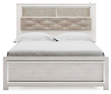 Altyra White Queen Upholstered Panel Bed, Dresser and Mirror - Ornate Home