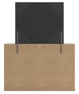 Altyra White Queen Upholstered Panel Bedroom Set with Dresser, Mirror, and Nightstand - Ornate Home