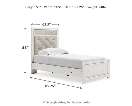 Altyra White Twin Panel Bed - Ornate Home