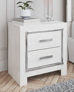 Altyra White Twin Panel Bedroom Set with Dresser, Mirror and Nightstand - Ornate Home