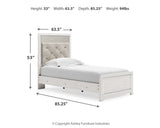 Altyra White Twin Upholstered Panel Bed and 2 Nightstands (Online Special Price) - Ornate Home
