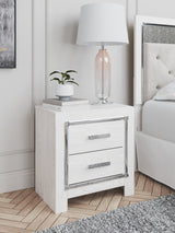 Altyra White Twin Upholstered Panel Bed and 2 Nightstands (Online Special Price) - Ornate Home