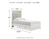Altyra White Twin Upholstered Panel Bed and 2 Nightstands - Ornate Home