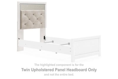 Altyra White Twin Upholstered Panel Headboard - Ornate Home