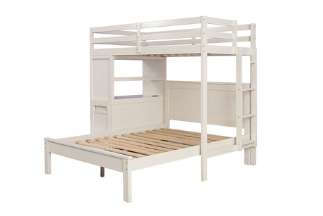 Aludra White Loft Bed w/ Full Bed - Ornate Home